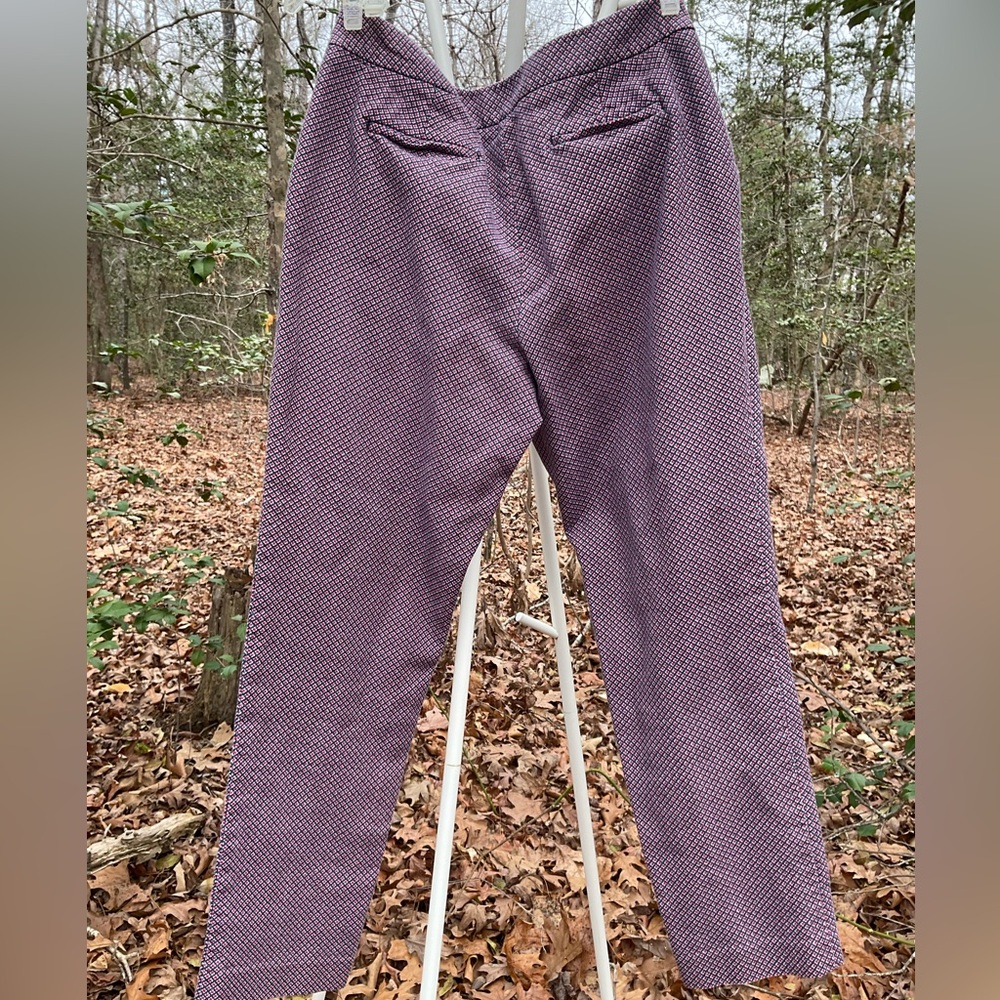 Talbots heritage red white blue geometric Women's cigarette Trousers 16”x27.5” - Picture 4 of 5